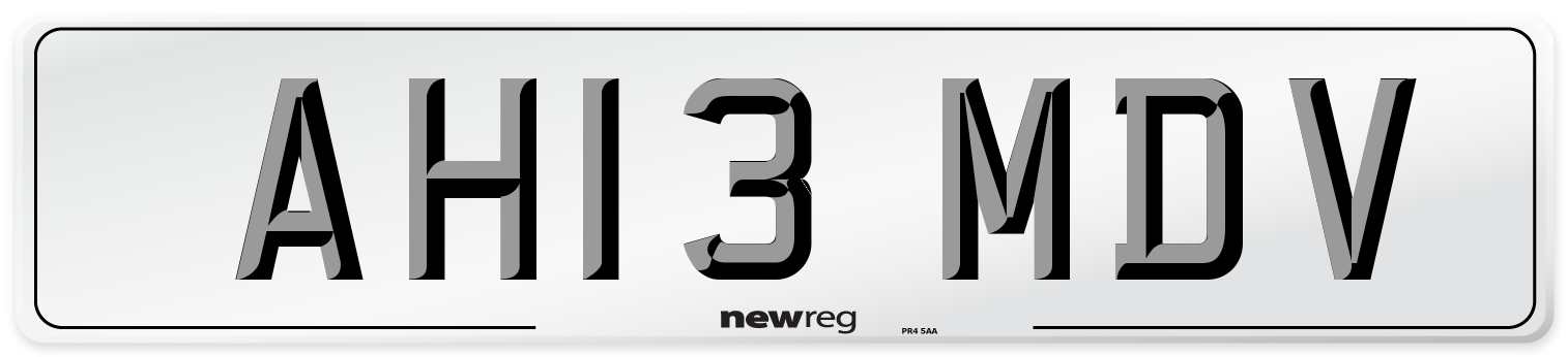 AH13 MDV Number Plate from New Reg